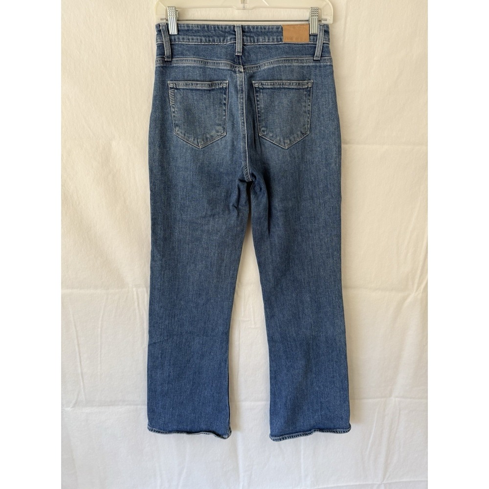 PAIGE Leenah Y2K Distressed Jeans Womens 26 Ripped Knee Wide Leg Straight Denim - Picture 3 of 7